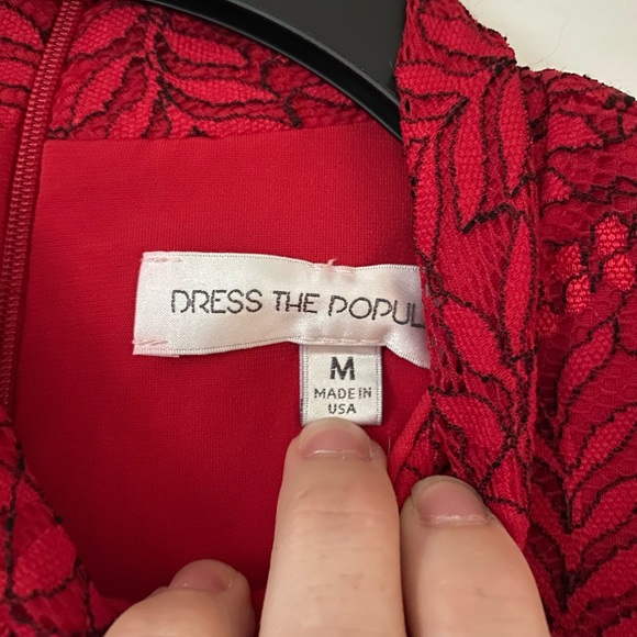 New Red Lace Bodycon Dress - Picture 6 of 8